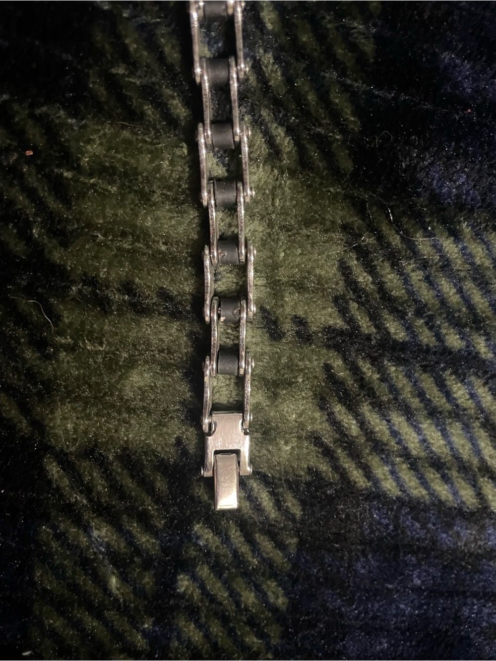 Silver and Black Link Bracelet
